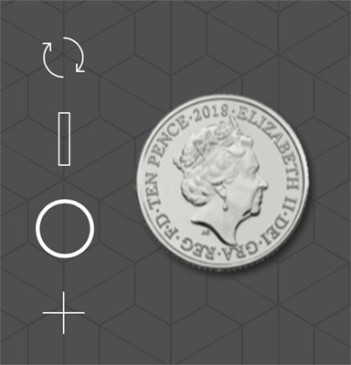 example coin tile image and buttons
